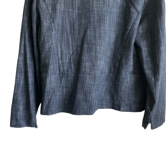 JM Collection Women Jacket 14 Blue Chambray Soft Denim Decorative Trim Blazer - Picture 10 of 12